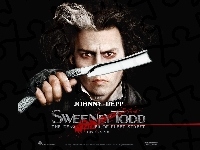 brzytwa, Sweeney Todd, Johnny Depp, dłoń