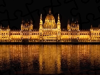 Parlament, Budapeszt, Węgry, Miasto nocą