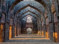 Łuki, Mandu, Indie, Budowla, Architektura, Hindola Mahal