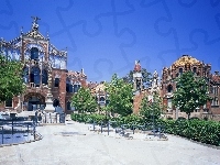 Budynki, Plac, Zabytkowe, Drzewa