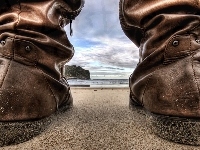 Plaża, Buty, Woda