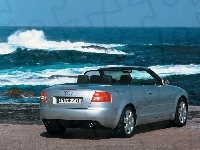 Cabrio, Srebrne, Audi A4, Fale