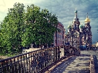 Cerkiew, Rzeka, St Petersburg, Rosja, Most