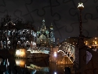 Cerkiew, Most, Rzeka, Noc