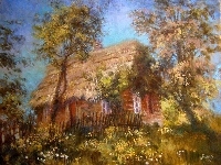 Chatka, Obraz, Krystyna Jasińska, Wieś