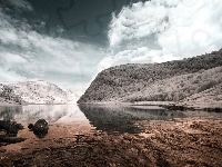 Góry, Chmury, Jezioro