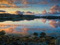 Chmury, Jezioro, Kamienie, Norwegia