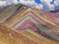 Niebo, Region Cuzco, Peru, Góra Vinicunca, Chmury, Montana de Siete Colores