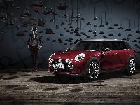 Samochód, Clubman, Mini, Kapelusze, Mężczyzna