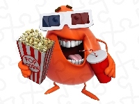 Coca Cola, Ludzik, Pop Corn, Okulary