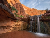 Coyote Gulch, Skały, Rzeka, Stany Zjednoczone, Coyote Gulch Falls, Wodospad, Utah