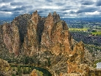 Park Stanowy Smith Rock, Rzeka Crooked River, Stany Zjednoczone, Stan Oregon, Skały