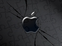 Czarne, Apple, Logo, Tło