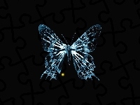 Czarne, Niebieski, Motyl, Tło