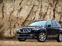 2016, Czarne, Volvo XC90 T8 Excellence Edition, Skały