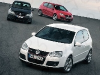 Czarny, GTI, Golf 5, Biały, Czerwony