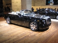 Metaliczna, Czarny, Rolls-Royce Phantom Drophead, Maska