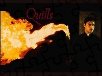 czarny strój, Joaquin Phoenix, ogień