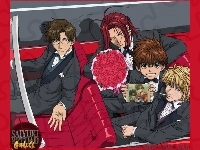 czerowne, Saiyuki, samochód, skóry