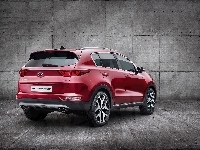 2017, Czerwona, Kia Sportage GT Line, Tył