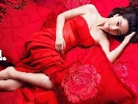 Czerwona, Fan Bingbing, Brunetka, Suknia