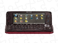 Czerwona, Nokia E90, Czarna, Menu