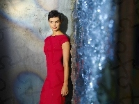 Czerwona, Morena Baccarin, Długa, Sukienka