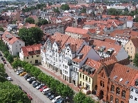 Czerwona, Miasto, Domy, Dachówka