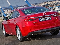Sedan, Czerwona, Mazda 6, Tył