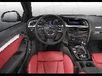 Czerwone, Audi A5, Skóry