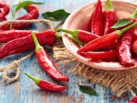 Talerz, Czerwone, Papryczki chili, Serwetka