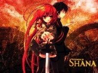 czerwone włosy, Shakugan No Shana, miecz