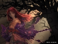 czerwone włosy, Shingetsutan Tsukihime, drzewo