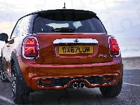 Czerwony, 2 Door, Mini Cooper S Hardtop, Tył, 2018