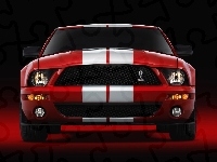 Czerwony, Shelby, Ford Mustang, Halogeny