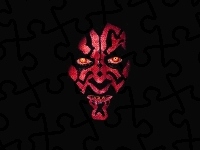 czarne, Darth Maul, Star Wars, twarz, tło