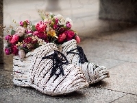 Buty, Dekoracja, Kwiaty