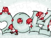 Świąteczna, Grafika 2D, Mikołaje, Dekoracja, 2014