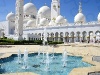 Sheikh Zayed, Abu Dhabi, Meczet, Fontanna