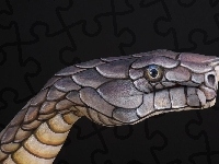 Dłoń, Wąż, Malowana, Bodypainting