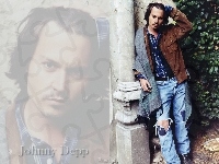 długie włosy, Johnny Depp, szal