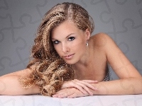 Blondynka, Długowłosa, Makijaż