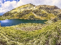 Szczyt, Andora, Góry, Dolina, Cabana Sorda, Pireneje, Jezioro