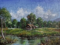 Jezioro, Dom, Drzewa