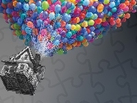 Kolorowe, Dom, Balony