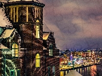 Wieczór Dom, Szwecja, Stockholm, Światła