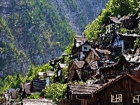 Domy, Stok, Hallstatt, Austria, Góry