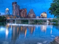 Domy, Teksas, Rzeka, Most, Austin