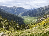 Wzgórza, Dolina, Góry, Domy