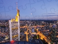 Drapacz, Noc, Frankfurt, Nad Menem, Chmur